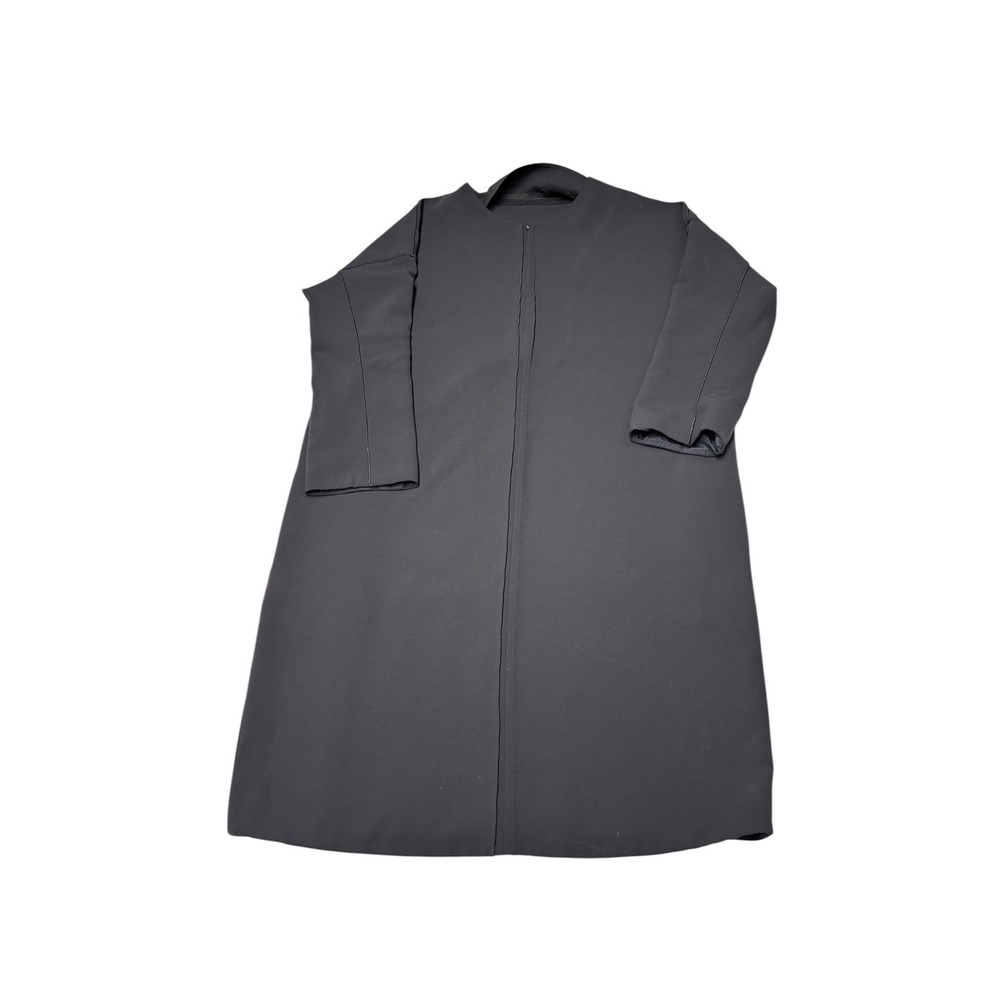 Vince Black Collarlessâ Scuba Stretch Open Front Longline Coat Womens Small
